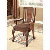 Benzara Johannesburg I Traditional Arm Chair, Brown Cherry, Set Of 2 BM131796 Brown Cherry, Brown Wood BM131796