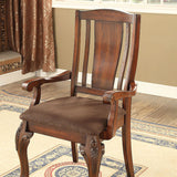 Benzara Johannesburg I Traditional Arm Chair, Brown Cherry, Set Of 2 BM131796 Brown Cherry, Brown Wood BM131796