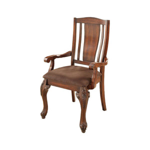 Benzara Johannesburg I Traditional Arm Chair, Brown Cherry, Set Of 2 BM131796 Brown Cherry, Brown Wood BM131796