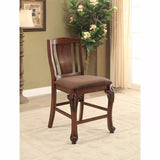 Benzara Johannesburg Traditional Counter Height Chair, Brown Cherry, Set Of 2 BM131797 Brown Cherry, Brown Wood BM131797