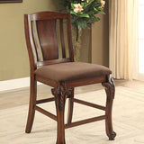 Benzara Johannesburg Traditional Counter Height Chair, Brown Cherry, Set Of 2 BM131797 Brown Cherry, Brown Wood BM131797