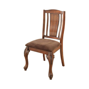 Benzara Johannesburg I Traditional Side Chair, Brown Cherry, Set Of 2 BM131798 Brown Cherry, Brown Wood BM131798