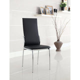 Benzara Kalawao Contemporary Side Chair, Black Finish, Set Of 2 BM131828 Black Chrome Leatherette BM131828