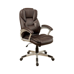 Benzara Sibley Contemporary Office Chair, Brown Finish BM131837 Brown Metal Leather BM131837