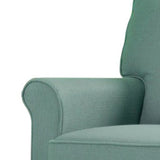 Benzara Belem Transitional Accent Chair With Blue Flax Fabric BM131847 Blue Wood Linen like fabric  BM131847