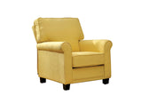 Benzara Belem Transitional Single Chair With Yellow Flax Fabric BM131849 Yellow Wood Linen like fabric  BM131849