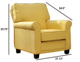 Benzara Belem Transitional Single Chair With Yellow Flax Fabric BM131849 Yellow Wood Linen like fabric  BM131849