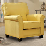 Benzara Belem Transitional Single Chair With Yellow Flax Fabric BM131849 Yellow Wood Linen like fabric  BM131849