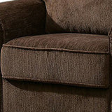 Benzara Rydel Transitional Single Chair, Brown BM131895 Brown WoodChenille Fabric Polyster BM131895