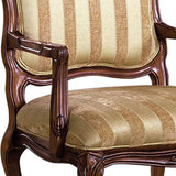 Benzara Burnaby Traditional Occasional Chair, Antique Oak BM131907 Antique Oak Fabric Solid Wood & Others BM131907