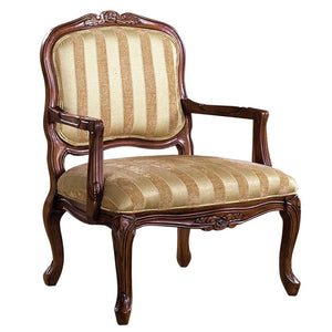 Benzara Burnaby Traditional Occasional Chair, Antique Oak BM131907 Antique Oak Fabric Solid Wood & Others BM131907