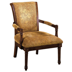 Benzara Stockton Traditional Occasional Chair, Antique Oak BM131908 Antique Oak Fabric Solid Wood & Others BM131908