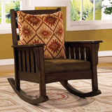 Benzara Morrisville Traditional Accent Chair, Dark Oak BM131912 Dark Oak Fabric Solid Wood & Others BM131912