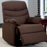 Benzara Plesant Valley Transitional Recliner Chair With Microfiber, Brown BM131938 Brown Leather BM131938