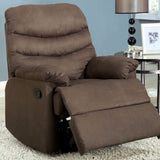 Benzara Plesant Valley Transitional Recliner Chair With Microfiber, Light Brown BM131939 Light Brown Leather BM131939