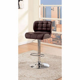 Benzara Kori Contemporary Bar Chair, Brown Finish BM131943 Brown Chrome Leatherette BM131943