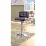 Benzara Kori Contemporary Bar Chair, Gray Finish BM131944 Gray Chrome Leatherette BM131944