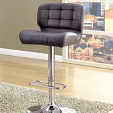 Benzara Kori Contemporary Bar Chair, Gray Finish BM131944 Gray Chrome Leatherette BM131944