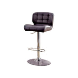 Benzara Kori Contemporary Bar Chair, Gray Finish BM131944 Gray Chrome Leatherette BM131944