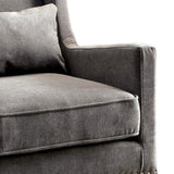 Benzara Tomar Transitional Accent Chair With Gray Color BM131954 Gray Flannelette Wood & Others BM131954