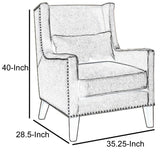 Benzara Tomar Transitional Accent Chair With Gray Color BM131954 Gray Flannelette Wood & Others BM131954