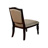 Benzara Harrington Transitional Side Chair, Dark Walnut Finish, Set Of 2 BM131985 Dark Walnut Leatherette Solid Wood Wood Veneer & Others BM131985