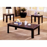 Benzara Town Square I Contemporary 3 PC Coffee Table Set BM132011 Espresso Solid Wood/Wood Veneer BM132011