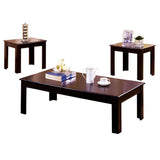 Benzara Town Square I Contemporary 3 PC Coffee Table Set BM132011 Espresso Solid Wood/Wood Veneer BM132011