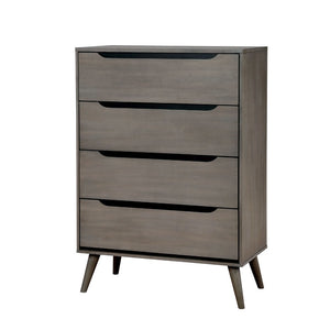 Benzara Mid-Century Modern Style Wooden Chest, Gray BM137509 Gray Solid Wood Wood Veneer & Others BM137509