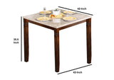 Benzara Wooden Square Top Reversible Game Table with Pedestal Base, Brown BM137567 Brown Cherry Marble Solid Wood Wood Veneer & Others BM137567