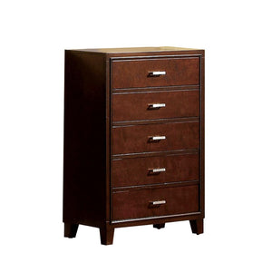 Benzara Wooden Utility Chest With Tapered Legs,  Brown Cherry BM137894 Brown  Wood BM137894
