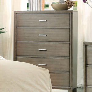 Benzara Contemporary Style Wooden Chest With Tapered Legs, Gray BM137896 Gray Solid Wood, Wood Veneer & Others BM137896