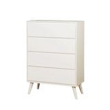 Benzara Mid-Century Modern Style Wooden Chest, White BM137902 White Wood BM137902