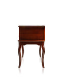 Benzara Ashland Traditional Style Vanity Table, Cherry BM138071 Cherry Fabric Solid Wood & Others BM138071