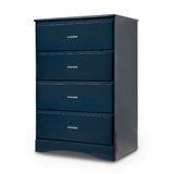 Benzara Transitional Style Chest With Metal Drawer Pulls, Blue BM141653 Blue Wood BM141653