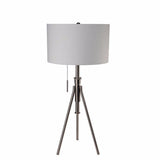 Benzara Zaya Contemporary Table Lamp, Brushed Steel BM141705 Brushed Steel Steel BM141705