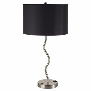 Benzara Sprig Contemporary Table Lamp, Set Of Two, Black BM141707 Black Polyresin BM141707