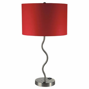 Benzara Sprig Contemporary Table Lamp With Adjustable Socket, Set Of Two, Red BM141708 Red Polyresin BM141708