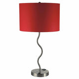 Benzara Sprig Contemporary Table Lamp With Adjustable Socket, Set Of Two, Red BM141708 Red Polyresin BM141708