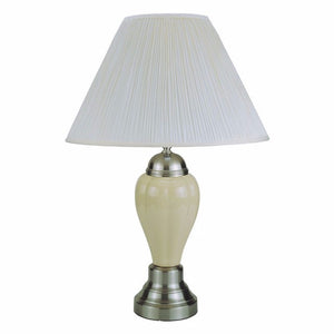 Benzara Niki Traditional Style Table Lamp, Set of 6, Ivory BM141715 Ivory Ceramic BM141715