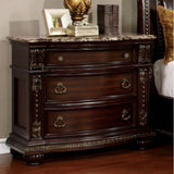 Benzara Fromberg Traditional Style Night Stand, Brown Cherry BM141778 Brown Cherry Metal BM141778