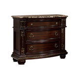 Benzara Fromberg Traditional Style Night Stand, Brown Cherry BM141778 Brown Cherry Metal BM141778
