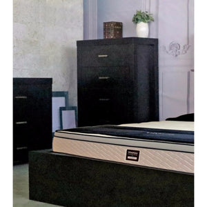 Benzara Capacious 5 Drawer Storage Chest With Metal Glides, Black Finish. BM141857 Black METAL, WOOD BM141857