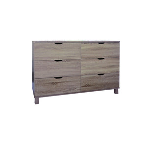 Benzara Commodious Brown Finish Dresser with 6 Drawers. BM141889 Brown Wood BM141889