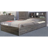 Grained Wooden Frame Full Size Chest Bed with 3 Drawers, Distressed Gray
