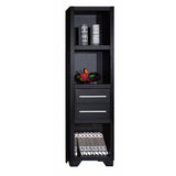 Benzara Spacious Media Tower With Drawers, Brown BM141949 Brown METAL WOOD BM141949