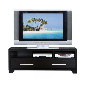 Benzara Rich and Elegant TV Stand With Storage, Black BM141950 Black METAL WOOD BM141950