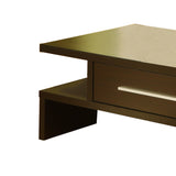 Benzara 17 inch Contemporary 1 Drawer Wooden Coffee Table, Brown BM141958 Brown Solid Wood, MDF BM141958