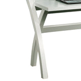 Benzara Sleek Contemporary Desk With Cross Legs, White BM144453 White Wood BM144453