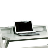 Benzara Sleek Contemporary Desk With Cross Legs, White BM144453 White Wood BM144453